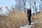 Birdwatcher in Dragoman Swamp