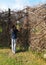 Birdwatching activity, kid at nature hide