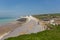 Birling gap beach and Seven Sisters white chalk cliffs with tide out