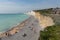 Birling gap beach and Seven Sisters white cliffs with people