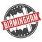 Birmingham England Round Travel Stamp Icon Skyline City Design Seal Badge Illustration.