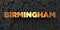 Birmingham - Gold text on black background - 3D rendered royalty free stock picture