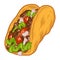 Birria Taco Tacos Quesabirria Drawing Art Illustration Vector