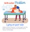 Birth active position lying on your side, man help pregnant woman during birth pains, useful poster