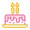 Birth cake color icon vector illustration sign