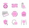 Birth control pills icon collection set. Pregnancy prevention illustration.