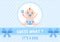 Birth Photo is it a Boy with a Baby Image and Blue Color Background Cartoon Illustration for Greeting Card or Signboard