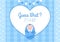 Birth Photo is it a Boy with a Baby Image and Blue Color Background Cartoon Illustration for Greeting Card or Signboard