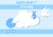 Birth Photo is it a Boy with a Baby Image and Blue Color Background Cartoon Illustration for Greeting Card or Signboard