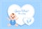 Birth Photo is it a Boy with a Baby Image and Blue Color Background Cartoon Illustration for Greeting Card or Signboard