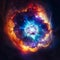 The birth of a star in space during a nebula explosion, generative AI