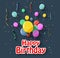 Birthday background with flying balloons/flat design