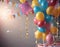 Birthday background with realistic balloons.