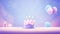 A birthday background setting with pastel colors with a minimalistic approach