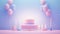 A birthday background setting with pastel colors with a minimalistic approach