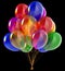 Birthday balloon bunch party balloons decoration on black
