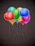 Birthday balloons soaring in air