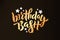 Birthday Bash text with stars for card, invitation. Golden lettering for birthday party, anniversary. Vector stock EPS10