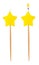 Birthday burning candle star set isolated