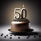 Birthday cake 50th birthday. Generative AI
