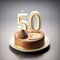 Birthday cake 50th birthday. Generative AI