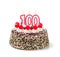 Birthday cake with candle number 100