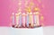 Birthday cake with candles for little princess girl