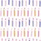 Birthday cake candles seamless pattern. Presents and gifts festive wrapping paper. Multicolor burning candles with stripes