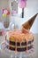 Birthday cake in cream cone shape
