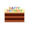 Birthday cake with cream flat icon isolated on white background.. Glazed cake with text Happy Birthday. Sweet cream pie.