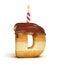 Birthday cake font letter D