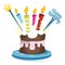 Birthday cake with four candles