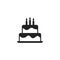 Birthday Cake Glyph Vector Icon, Symbol or Logo.