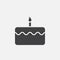 Birthday cake icon vector, solid logo illustration
