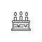 Birthday cake line icon