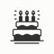 Birthday cake, pie with candles icon. Happy birthday. Party celebration birthday holidays event carnival festive. Line