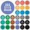 Birthday cake round flat multi colored icons