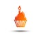 Birthday cake sign icon. Burning candle symbol.