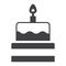 Birthday cake solid icon, sweet and holiday