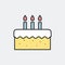 Birthday cake symbol concept.