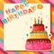 Birthday cake vector card with cake