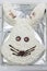 Birthday cake white rabbit shaped