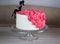 Birthday cake for young lady decorated with flowers. cream cake with flowers for a girl