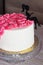 Birthday cake for young lady decorated with flowers. cream cake with flowers for a girl