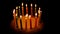 Birthday Candles On Cake Are Blown Out In The Dark