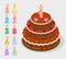 Birthday candles fire numbers 3d isometric