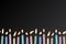Birthday candles realistic vector illustration on dark transparent background