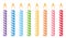 Birthday candles on white background.