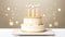 birthday card with a golden cake adorned with candles and the message Wishing you a day filled