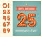 Birthday card with set of lighted retro numbers